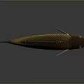Golden Green Red Scaled Fish Figurine as Stylish Home Living Accessory