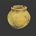 Ancient Handcrafted Clay Sculpture with Intricate Carved Patterns and Cracked Texture Design