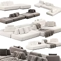 Modern Stylish Sectional Sofa Designs With White Gray Upholstered Cushions And Throw Blankets