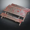 Wooden Pallet Furniture With Stacked Rustic Planks And Distressed Red Marks For Industrial Home Decor