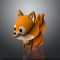 Cute Orange Cartoon Fox Character With Big Eyes And White Belly