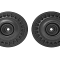 Two Black Circular Light Panels With Intricate Decorative Pattern Details For Modern Ceiling