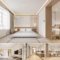 Modern Hotel Guest Room Interior Design With Large Bed Wooden Decor And Natural Light