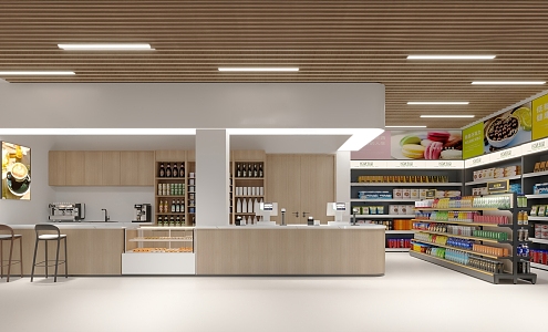 Modern Japanese Convenience Store Internet Celebrity Fashion Convenience Store Supermarket snack Shop 3d model