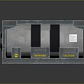 Modern Industrial Equipment With Metal Frame Blue Top Transparent Panels And Cylindrical Structure