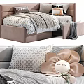 Stylish Children's Bed With Soft Bedding Pillows And Multiple Color Options