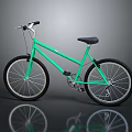 Light Green Bicycle With Simple Frame Black Seat Black Handlebar Black Tires And Silver Spokes