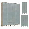 Modern White Wooden Wardrobe With Multiple Doors Drawers And Sleek Design