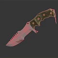 Tactical Combat Knife With Wooden Handle Serrated Blade And Military Style Design