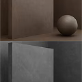Textured Color Blocks Wall With Various Hues And Decorative Round Sphere