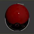 Open Red And White Poké Ball With Blue Light Containing Pokémon Characters 3d model