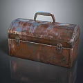 Industrial Equipment Rusty Metal Toolbox With Handle And Latches For Storage