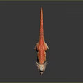 Orange And White Dinosaur Model With Spiked Head In Standing Posture On Gray Gradient Background 3d model