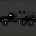 Green Military Truck with Missile Launcher System and Heavy Duty Six Wheeled Design
