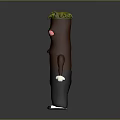 Anthropomorphic Creature With Brown Body Green Leafy Top Striped Pants White Gloves And Angry Expression