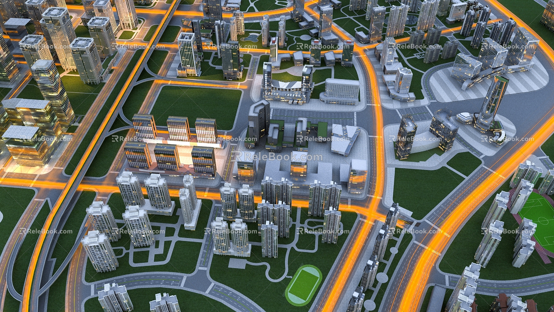 A Bird's Eye View of Urban Planning and Construction of Modern City 3d model