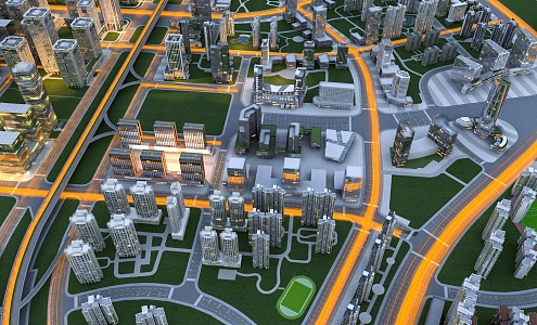 A Bird's Eye View of Urban Planning and Construction of Modern City 3d model