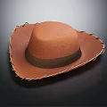 Brown Cowboy Hat With Stitched Brim On Black Background 3d model