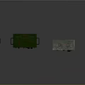 Various Designed Equipment Cases With Green And Metallic Exteriors And Small Interface Components