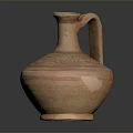 Traditional Artisanal Terracotta Jug Featuring Intricate Carved Patterns And Handle