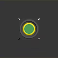 Cylindrical Coolant Device With Blue Body Black Frame And Green Component
