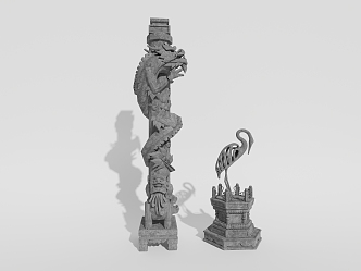 Chinese Pillar Panlong Pillar 3d model