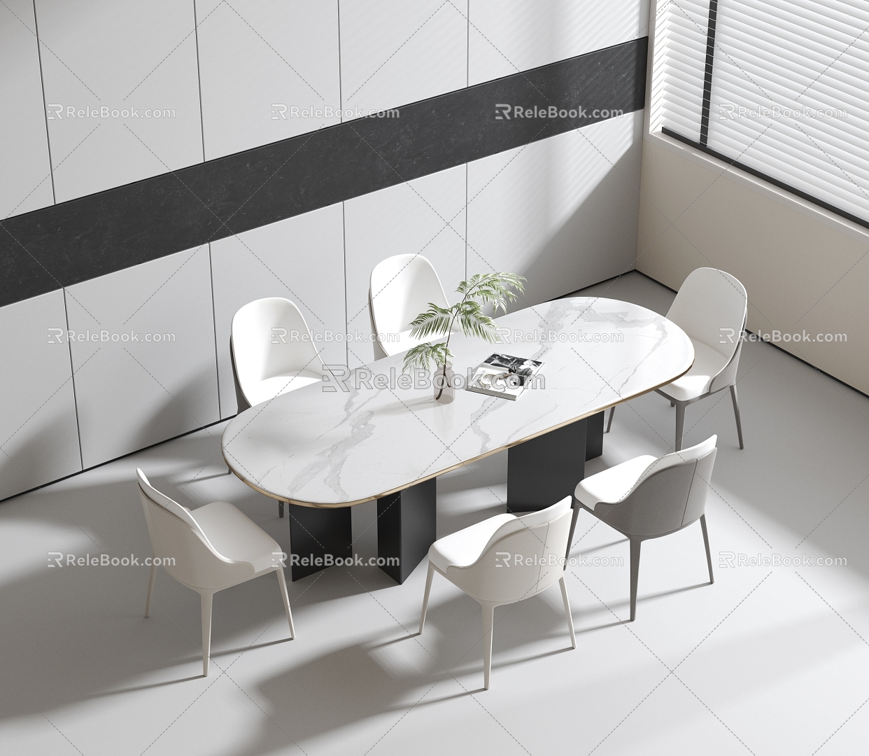 Dining table and chair 3d model