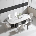 Dining table and chair 3d model