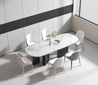 Dining table and chair 3d model