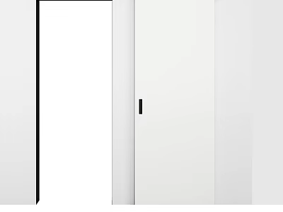 Modern White Sliding Door Design For Sleek Home Interior Space 3d model