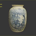 Elegant Blue And White Ceramic Vase With Intricate Design For Home Decor