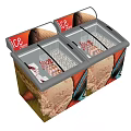 Commercial Double Door Ice Cream Freezers With Transparent Lids And Display Panels
