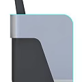 Modern Futuristic Chair With Gray White Frame Digital Display And Blue Accents