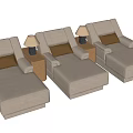 Spa Center Relaxation Area With Beige Loungers Brown Cushions And Table Lamps