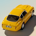 Yellow Vintage Sports Car With Classic Design And Smooth Body Lines