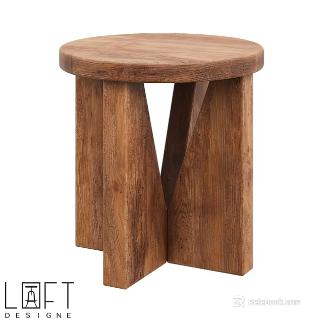 Wooden Two Seater Sofa With Cross Legs And Round Backrest For Modern Living Room 3d model 