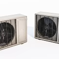 White Air Conditioner Fan Units With Grille Design For Cooling Solutions 3d model