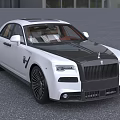 Luxury White And Black Sedan With Large Grille Black Wheels And Beige Seats