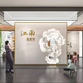 Traditional Agricultural Exhibition Hall Interior With Wooden Structure Tile Roof And Cultural Exhibits
