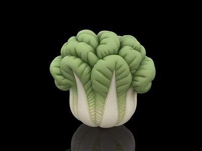 Inflatable Cabbage Shaped Model With Green And White Decorative Design 3d model