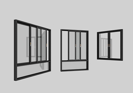 modern sliding window 3d model