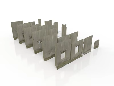 Modern Landscape Design With Textured Stone Wall Structures For Outdoor Garden Spaces 3d model