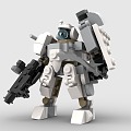 LEGO toy blocks mech warrior battle robot mechanical warrior 3d model