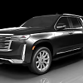 Shiny Black Cadillac Large Luxury SUV With Sleek Exterior And Chrome Accents