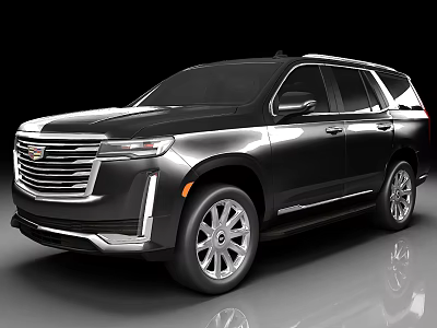 Shiny Black Cadillac Large Luxury SUV With Sleek Exterior And Chrome Accents 3d model