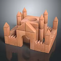 Modern Building Block Square House Square House Pixel House Building Block House 3d model