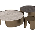 Metal round coffee table round 3d model