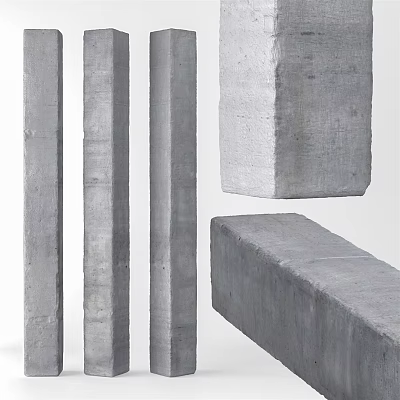 Natural Stone And Wood Architectural Design Elements With Columns Blocks And Slabs 3d model