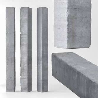 modern stone pillar strip stone 3d model