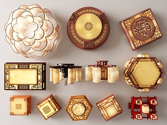 Chinese ceiling lamp 3d model